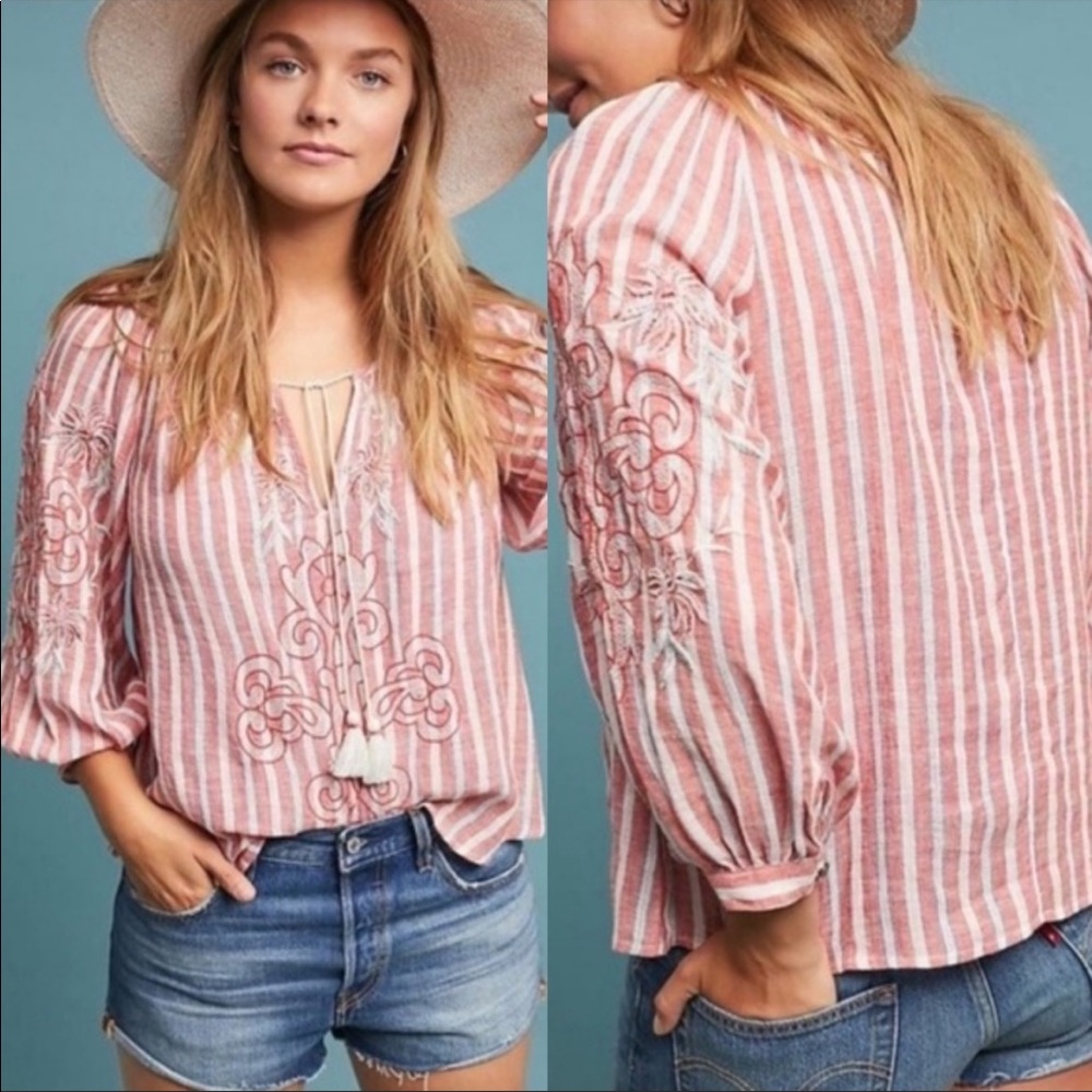 Anthropologie Akemi + Kin Audria Peasant Blouse